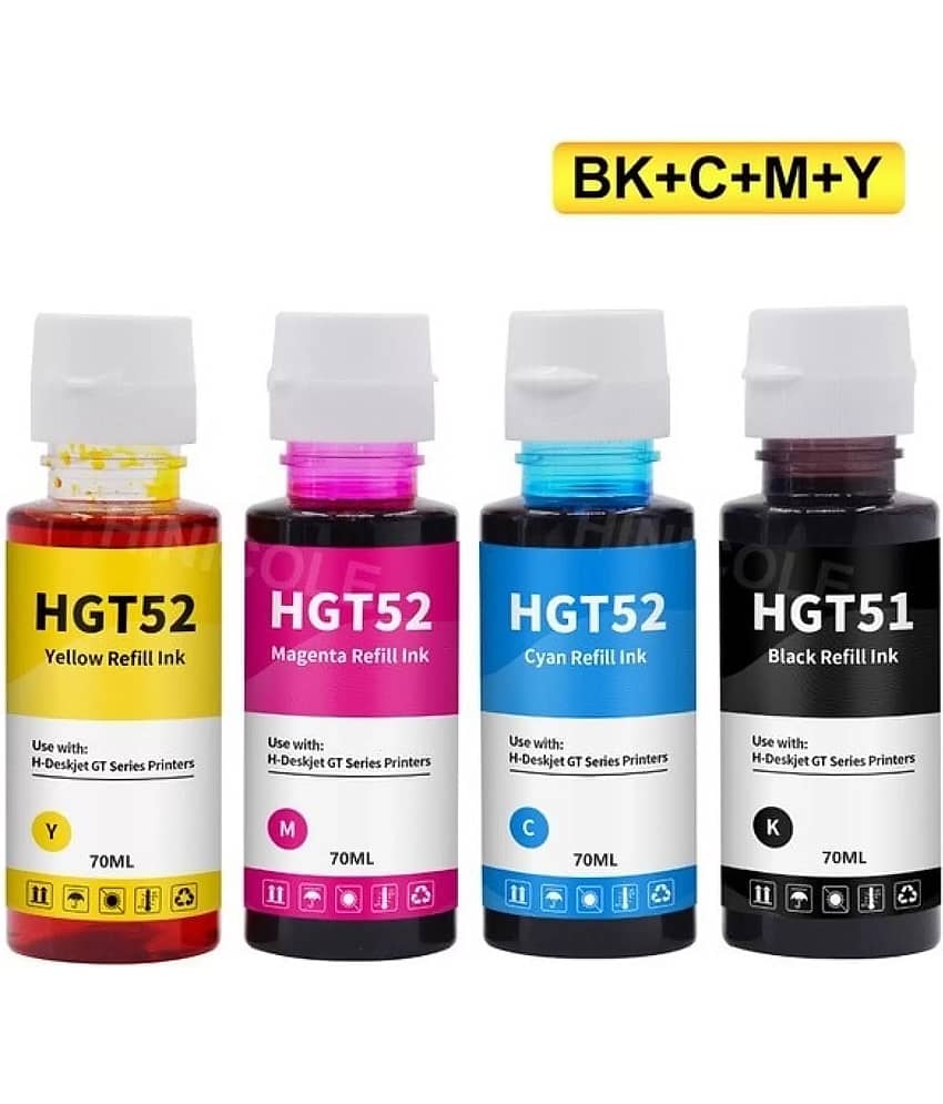 KALAR H_P For GT51/52 Multicolor Ink ( 90 ml ) Pack of 4 For Refill Ink Compatible For GT51/52 Used with DeskJet GT 5810/GT 5811/GT 5820, GT 5821 Printer