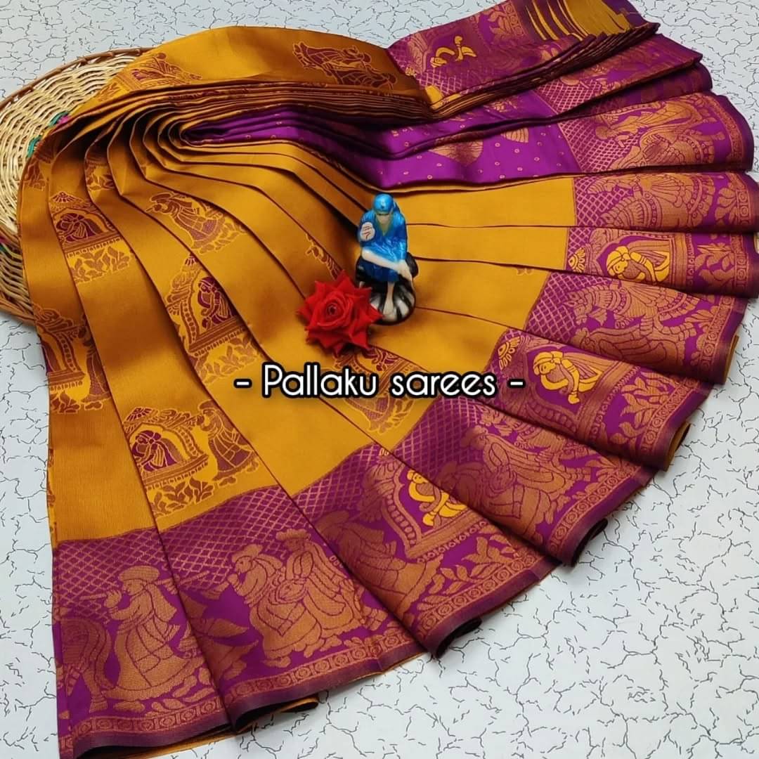     			KV Fashion Silk Blend Solid Saree With Unstitched Blouse Piece ( Mustard )
