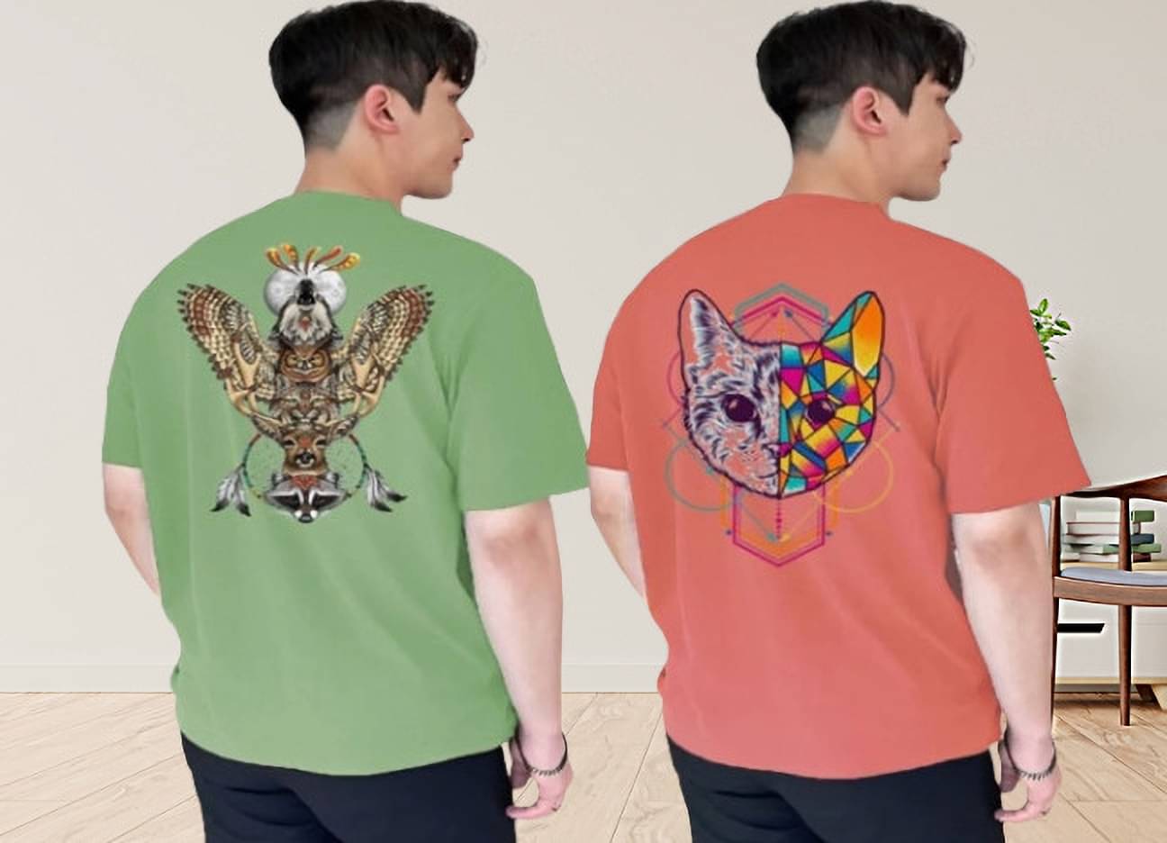 Kintu Parantu Polyester Regular Fit Printed Half Sleeves Men's Round T-Shirt - Multicolor6 ( Pack of 2 ) Kintu Parantu Polyester Regular Fit Printed Half Sleeves Men's Round T-Shirt - Multicolor6 ( Pack of 2 )