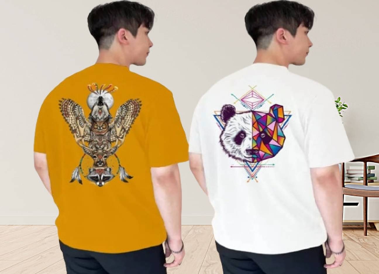 Kintu Parantu Polyester Regular Fit Printed Half Sleeves Men's Round T-Shirt - Multicolor4 ( Pack of 2 ) Kintu Parantu Polyester Regular Fit Printed Half Sleeves Men's Round T-Shirt - Multicolor4 ( Pack of 2 )