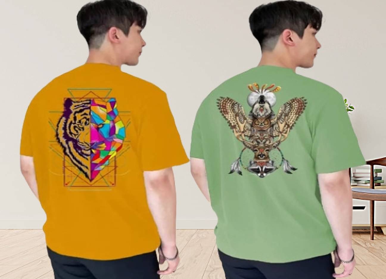 Kintu Parantu Polyester Regular Fit Printed Half Sleeves Men's Round T-Shirt - Multicolor6 ( Pack of 2 ) Kintu Parantu Polyester Regular Fit Printed Half Sleeves Men's Round T-Shirt - Multicolor6 ( Pack of 2 )