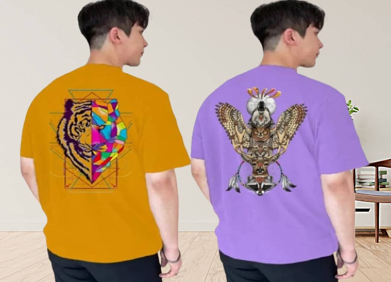 Kintu Parantu Polyester Regular Fit Printed Half Sleeves Men's Round T-Shirt - Multicolor4 ( Pack of 2 ) Kintu Parantu Polyester Regular Fit Printed Half Sleeves Men's Round T-Shirt - Multicolor4 ( Pack of 2 )