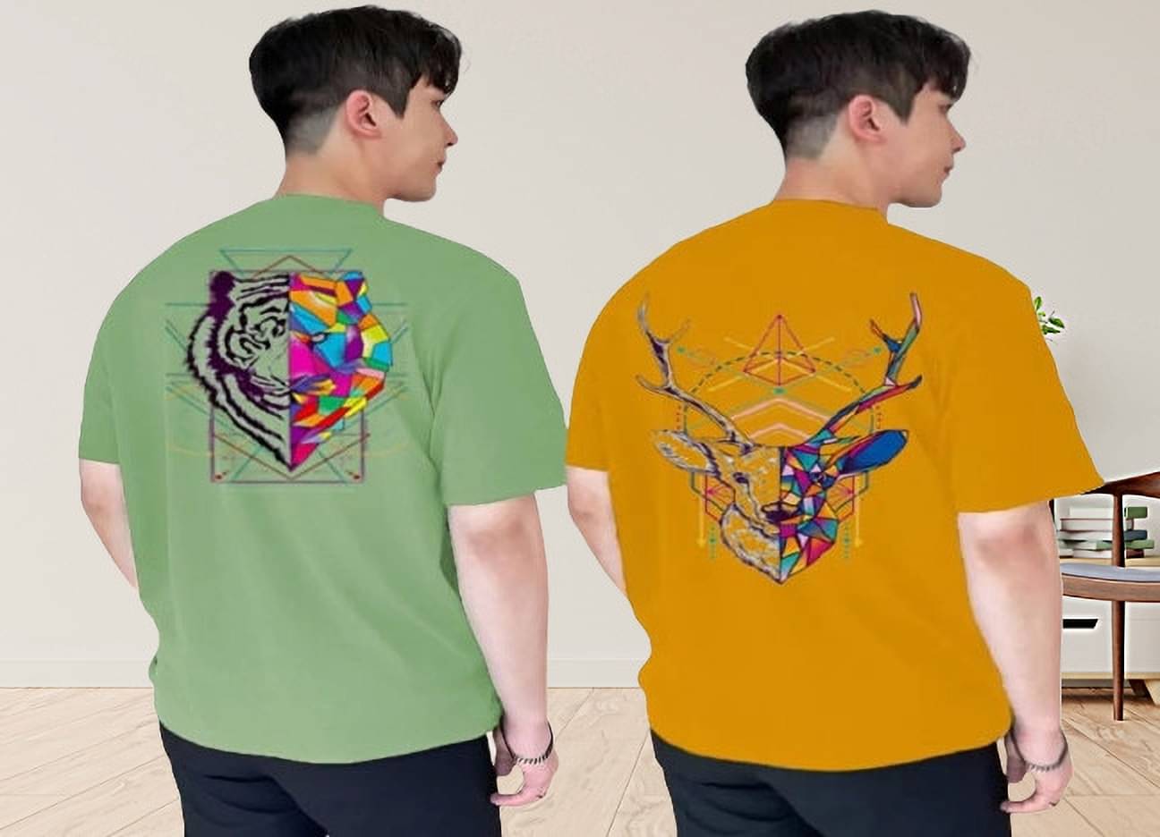 Kintu Parantu Polyester Regular Fit Printed Half Sleeves Men's Round T-Shirt - Multicolor2 ( Pack of 2 ) Kintu Parantu Polyester Regular Fit Printed Half Sleeves Men's Round T-Shirt - Multicolor2 ( Pack of 2 )