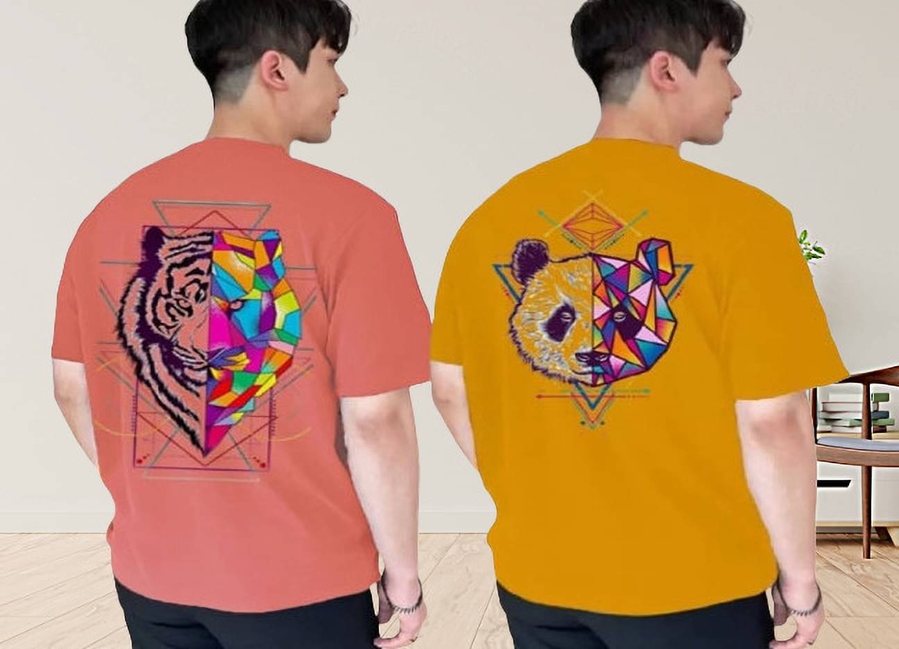 Kintu Parantu Polyester Regular Fit Printed Half Sleeves Men's Round T-Shirt - Multicolor7 ( Pack of 2 ) Kintu Parantu Polyester Regular Fit Printed Half Sleeves Men's Round T-Shirt - Multicolor7 ( Pack of 2 )