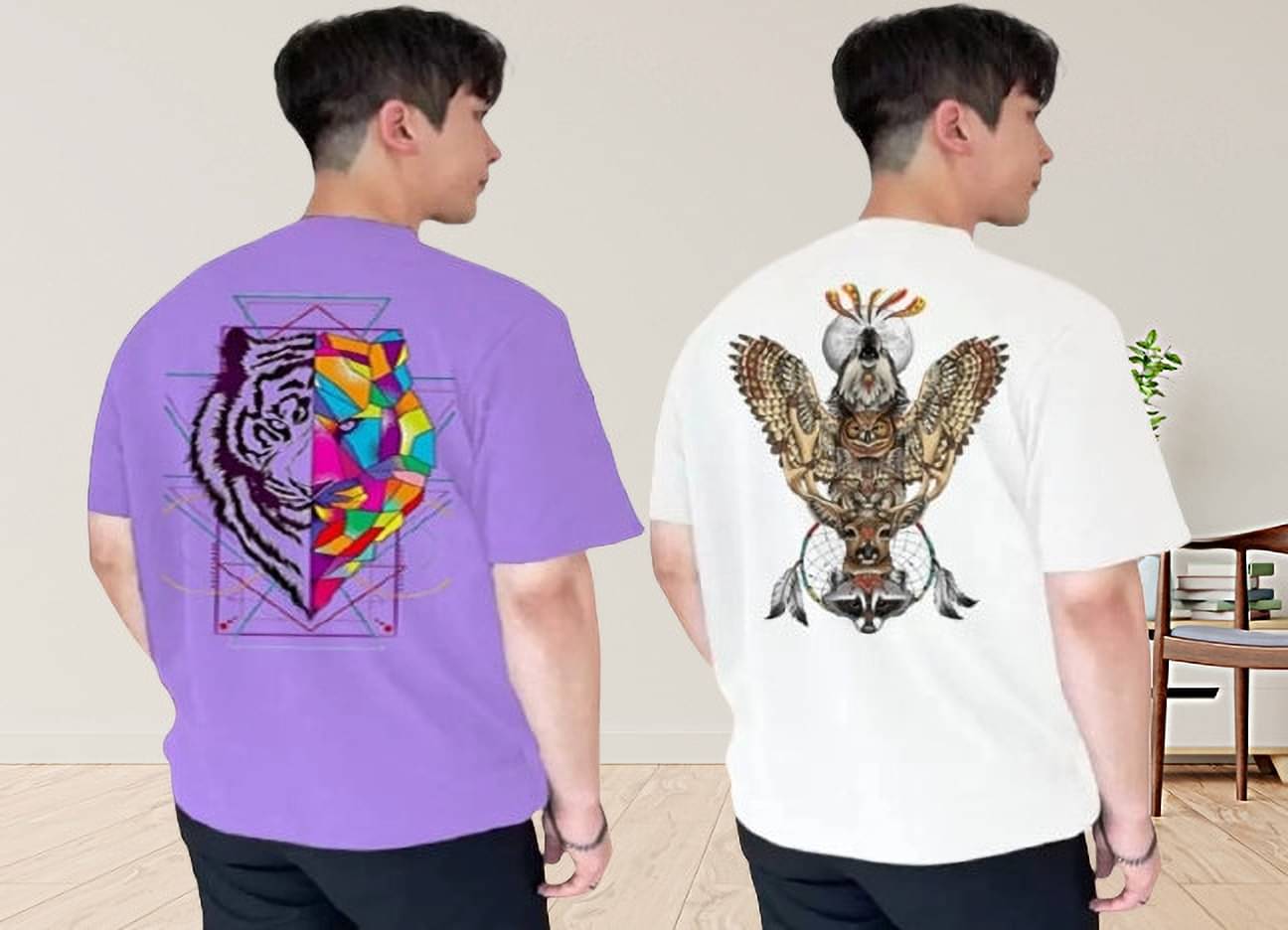 Kintu Parantu Polyester Regular Fit Printed Half Sleeves Men's Round T-Shirt - Multicolor4 ( Pack of 2 ) Kintu Parantu Polyester Regular Fit Printed Half Sleeves Men's Round T-Shirt - Multicolor4 ( Pack of 2 )
