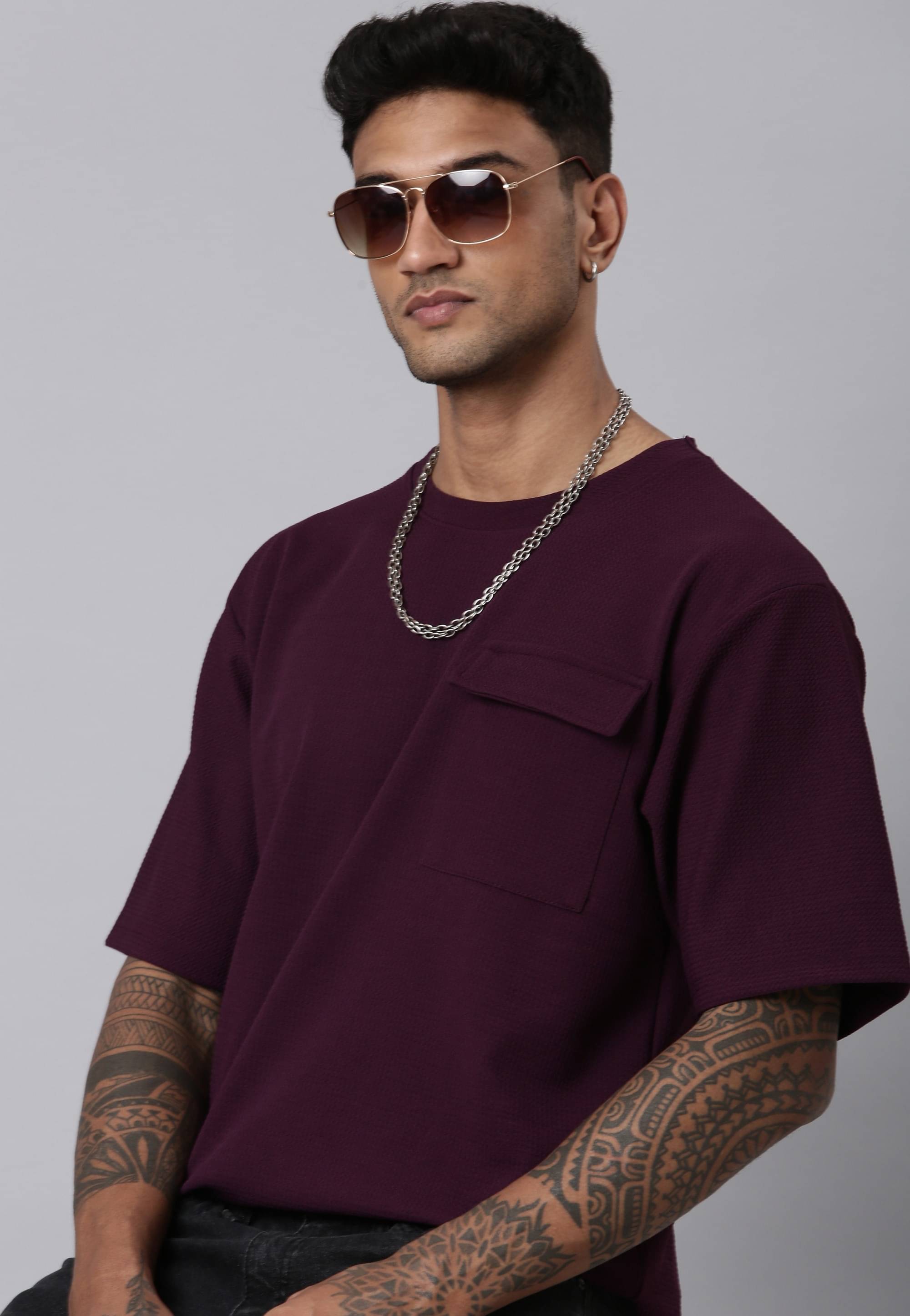 LEWEL Polyester Oversized Fit Solid 3/4th Sleeves Men's Round T-Shirt - Maroon ( Pack of 1 ) LEWEL Polyester Oversized Fit Solid 3/4th Sleeves Men's Round T-Shirt - Maroon ( Pack of 1 )