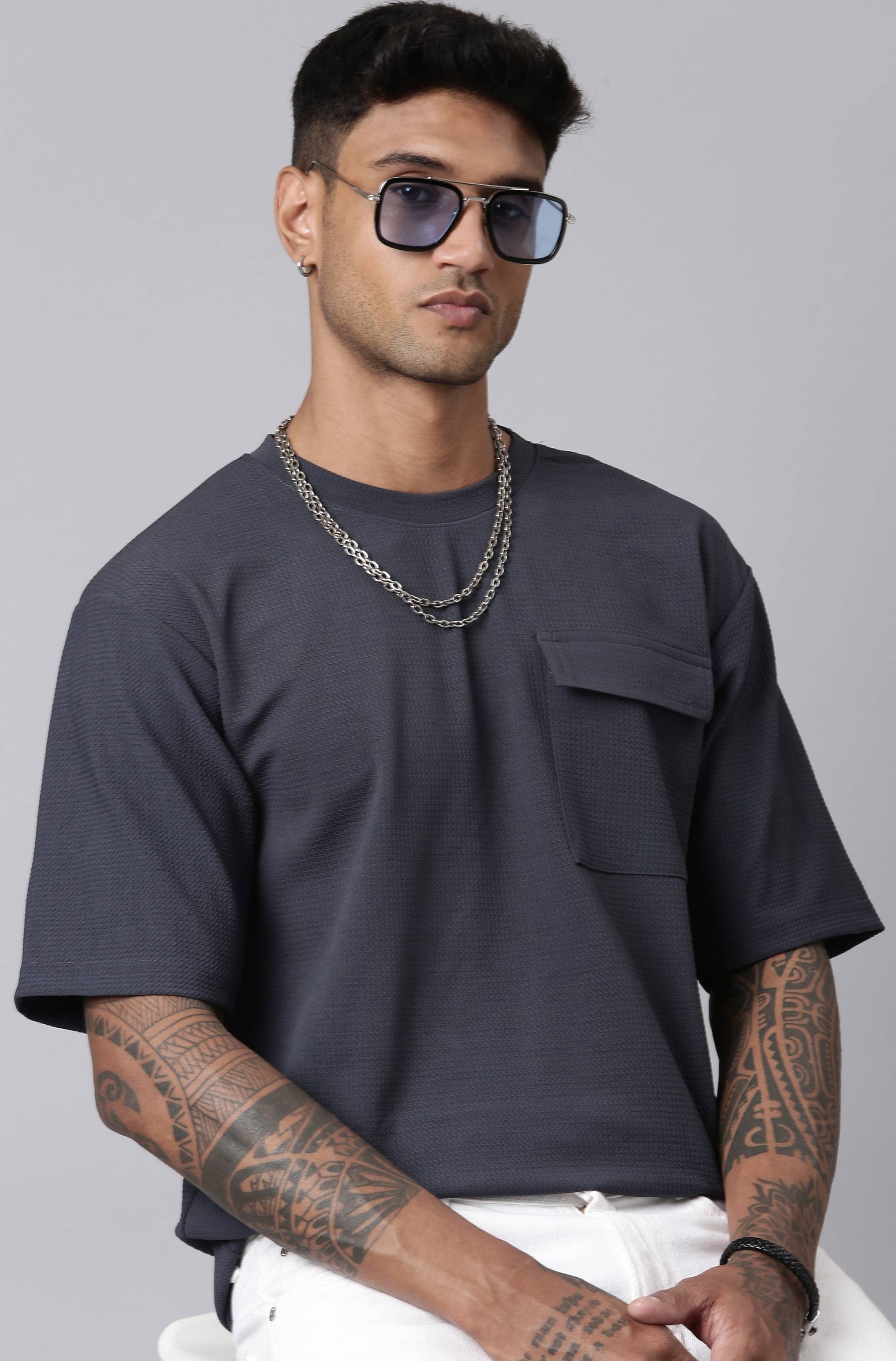 LEWEL Polyester Oversized Fit Solid 3/4th Sleeves Men's Round T-Shirt - Blue ( Pack of 1 ) LEWEL Polyester Oversized Fit Solid 3/4th Sleeves Men's Round T-Shirt - Blue ( Pack of 1 )
