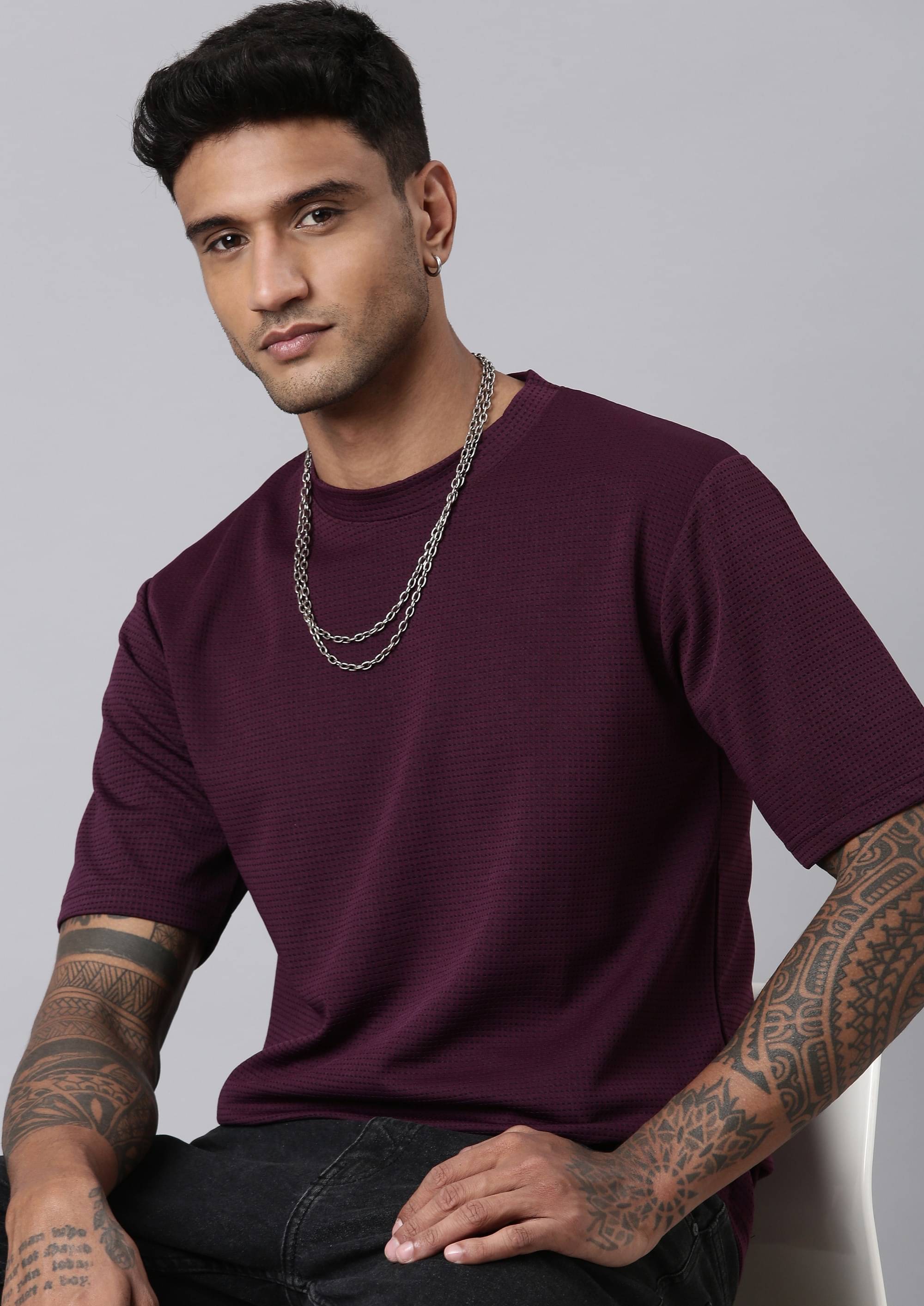 LEWEL Polyester Slim Fit Solid Half Sleeves Men's Round T-Shirt - Maroon ( Pack of 1 ) LEWEL Polyester Slim Fit Solid Half Sleeves Men's Round T-Shirt - Maroon ( Pack of 1 )