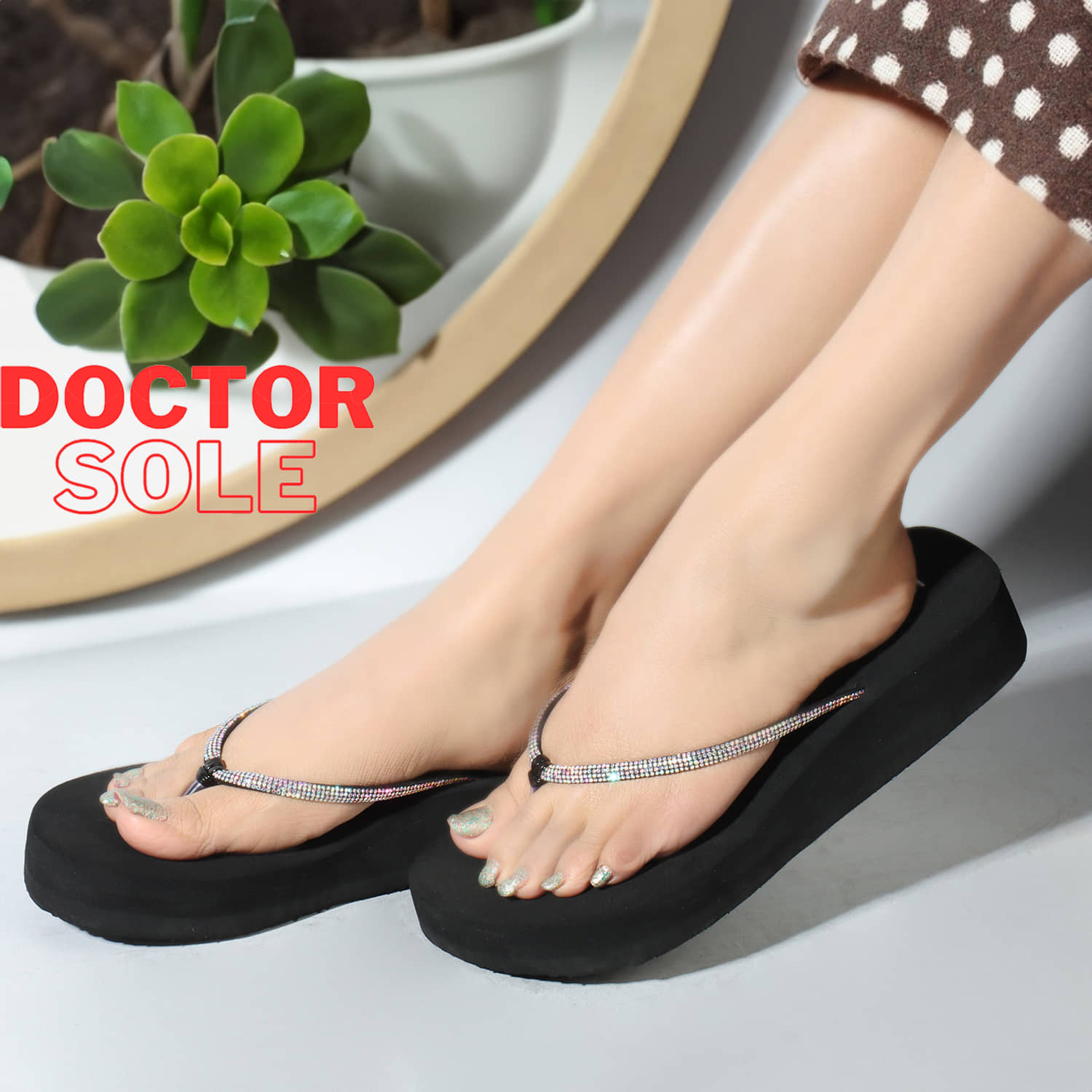 LOVEHUSH Black Women's Daily Slipper