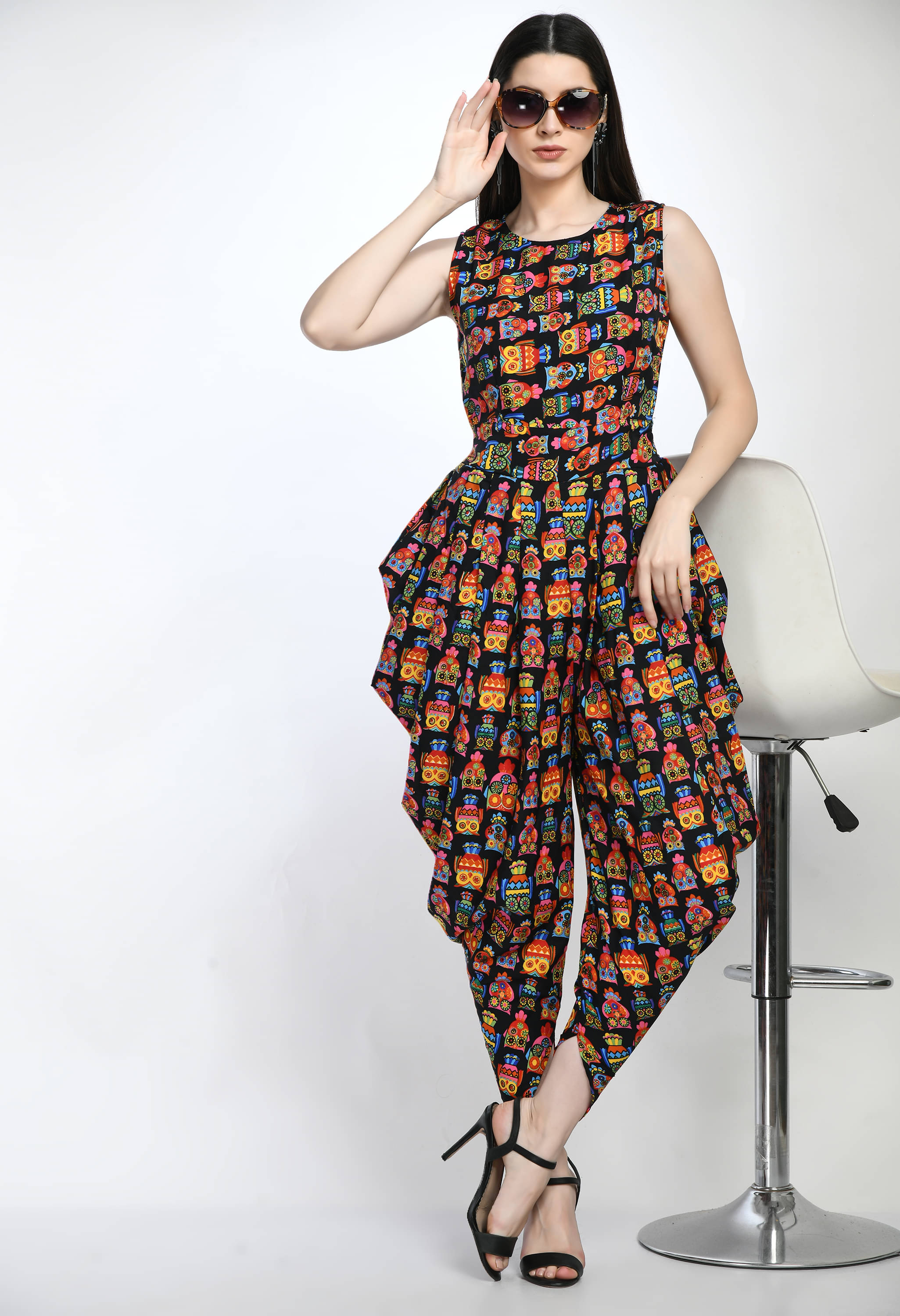     			Lihana Multicolor Crepe Regular Fit Women's Jumpsuit ( Pack of 1 )