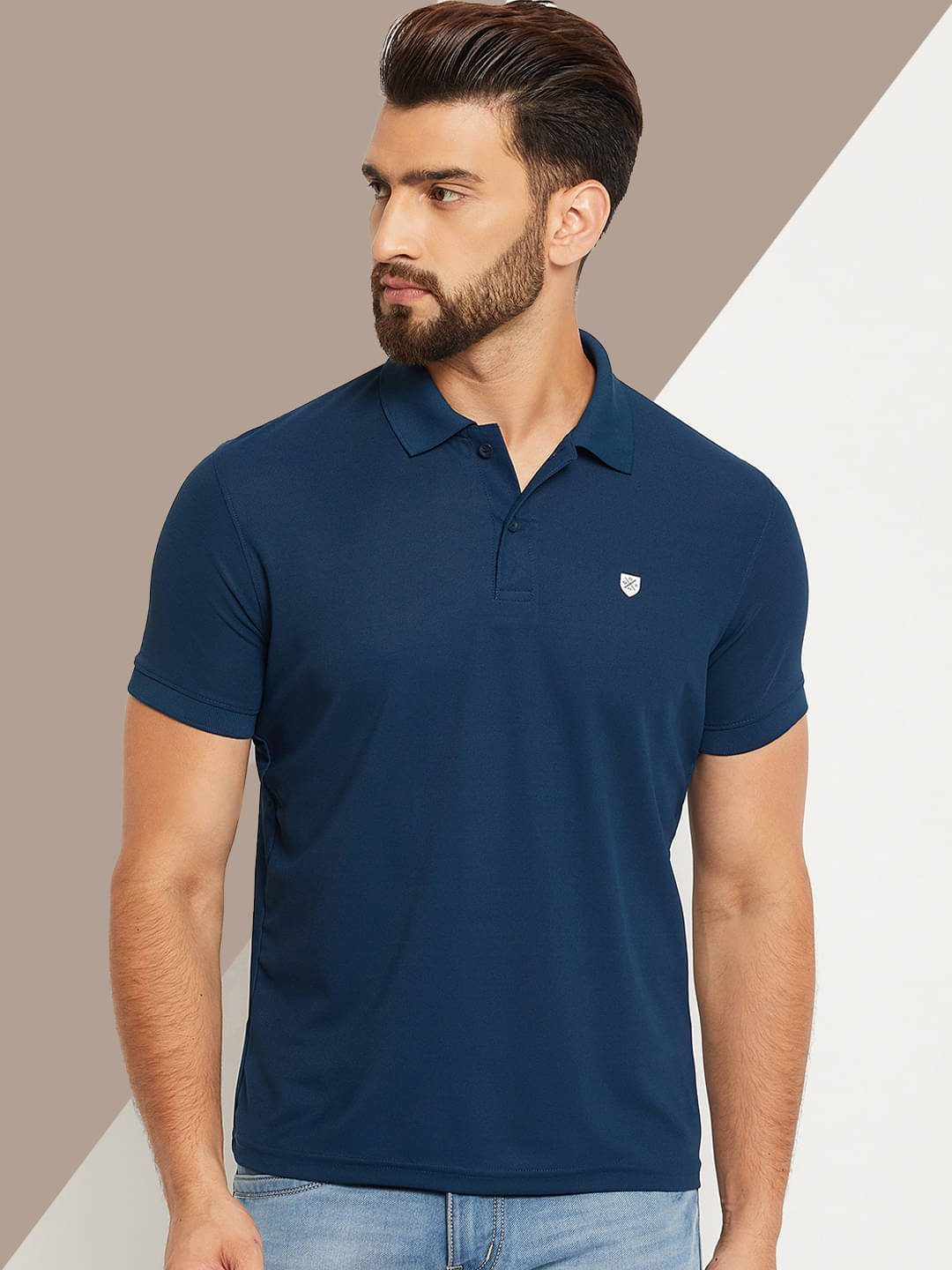 OGEN Pack of 1 Cotton Blend Regular Fit Solid Half Sleeves Men's Polo T Shirt ( Navy ) OGEN Pack of 1 Cotton Blend Regular Fit Solid Half Sleeves Men's Polo T Shirt ( Navy )