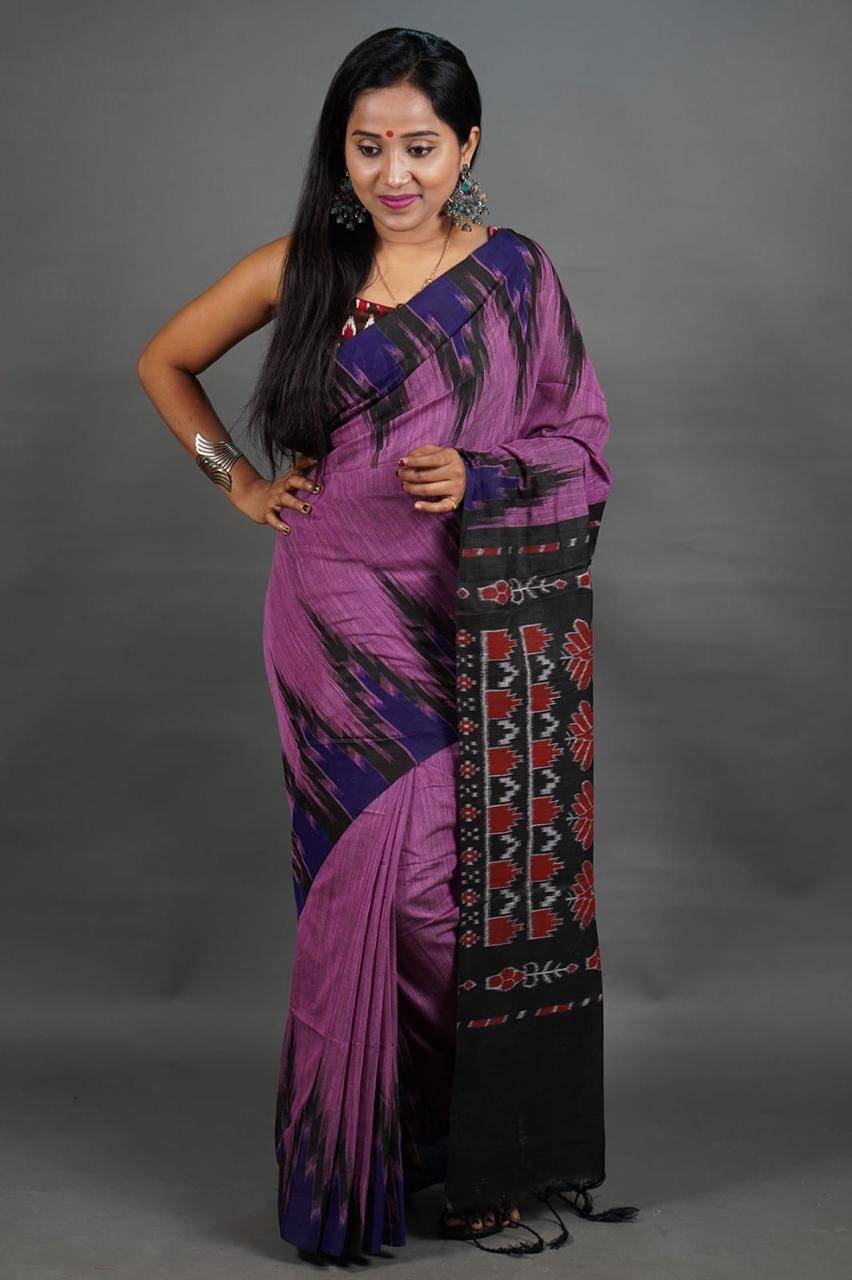     			SARADA HANDLOOM Cotton Printed Saree With Unstitched Blouse Piece ( Pink )