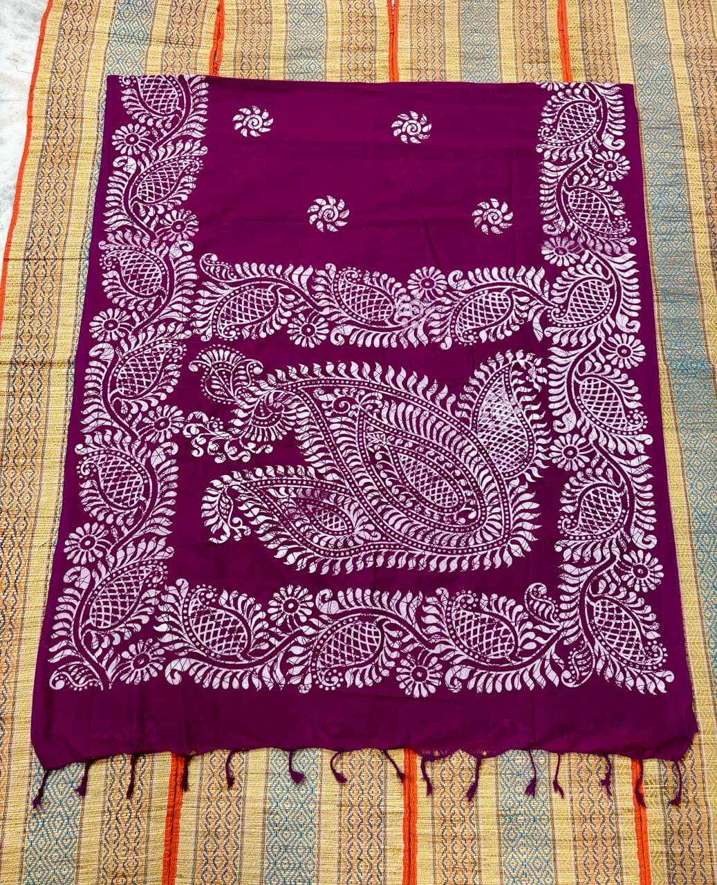 SARADA HANDLOOM Cotton Printed Saree With Unstitched Blouse Piece ( Magenta ) SARADA HANDLOOM Cotton Printed Saree With Unstitched Blouse Piece ( Magenta )