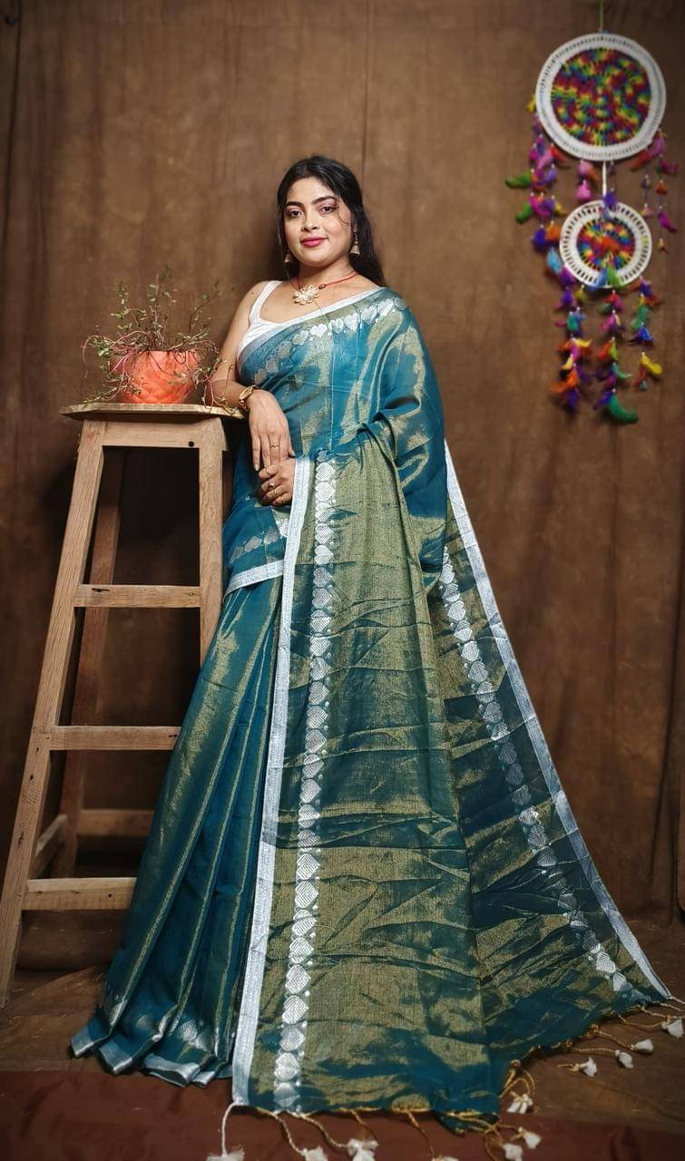 SARADA HANDLOOM Cotton Self Design Saree With Unstitched Blouse Piece ( Aqua Blue ) SARADA HANDLOOM Cotton Self Design Saree With Unstitched Blouse Piece ( Aqua Blue )