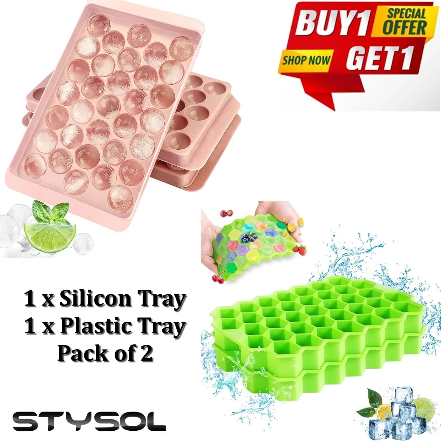     			Stysol Ice tary Multicolor 2 Pcs