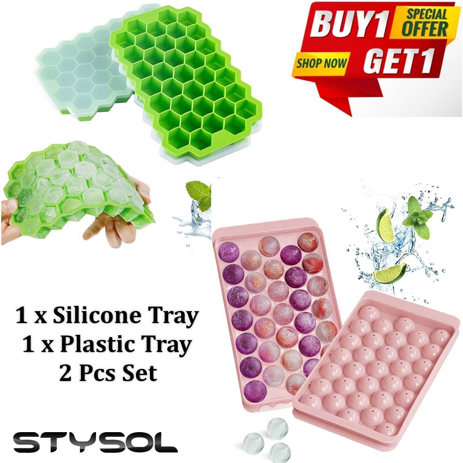    			Stysol Ice tary Multicolor 2 Pcs