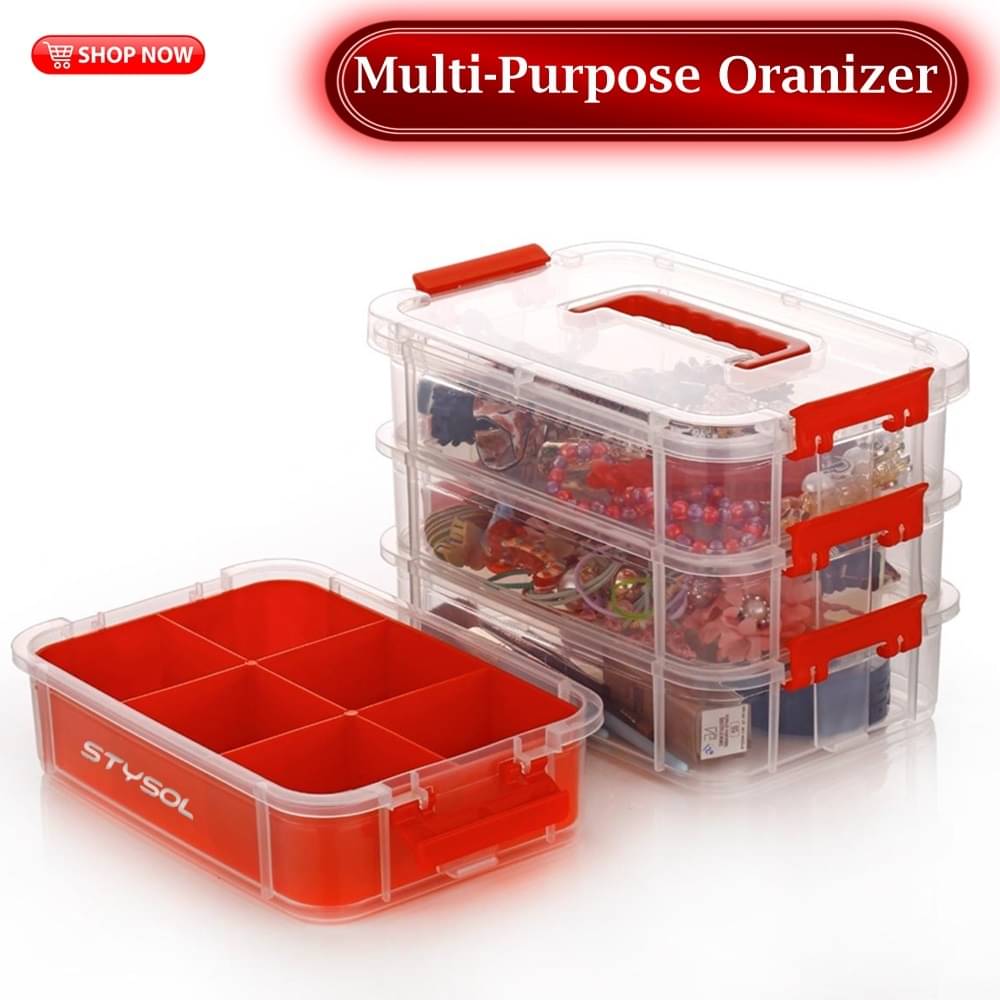 Stysol Multi-Purpose Box Plastic Multicolor Multi-Purpose Container ( Set of 1 ) Stysol Multi-Purpose Box Plastic Multicolor Multi-Purpose Container ( Set of 1 )
