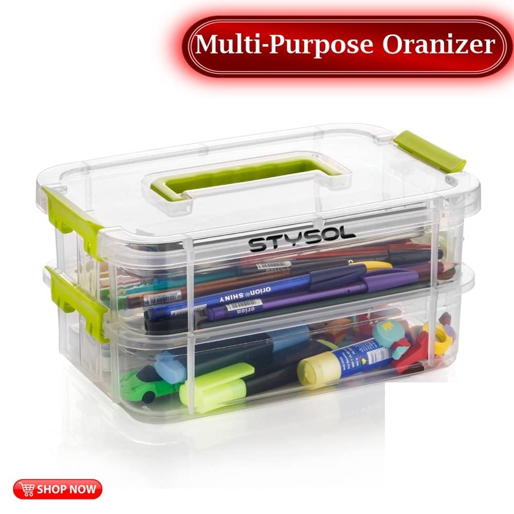 Stysol Multi-Purpose Box Plastic Multicolor Multi-Purpose Container ( Set of 1 ) Stysol Multi-Purpose Box Plastic Multicolor Multi-Purpose Container ( Set of 1 )