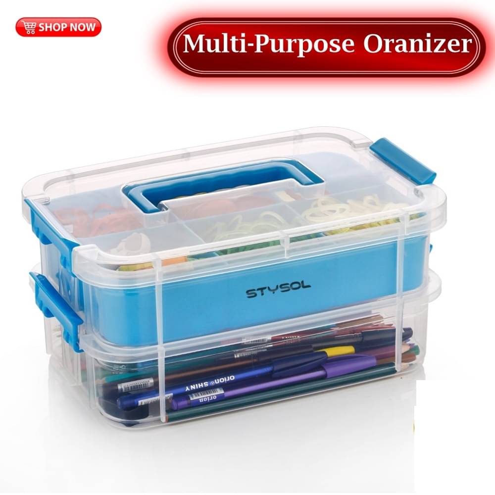Stysol Multi-Purpose Box Plastic Multicolor Multi-Purpose Container ( Set of 1 ) Stysol Multi-Purpose Box Plastic Multicolor Multi-Purpose Container ( Set of 1 )