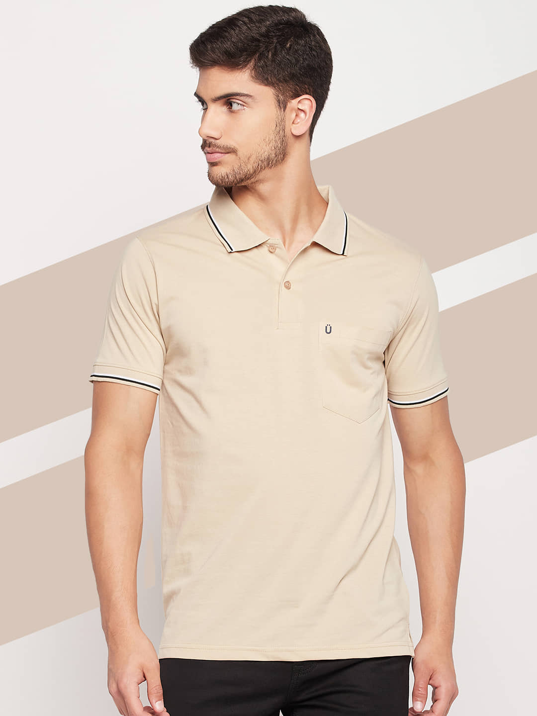 UNIBERRY Pack of 1 Cotton Blend Regular Fit Solid Half Sleeves Men's Polo T Shirt ( Maroon )