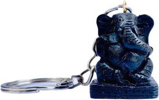     			YASH GEMS Black Wood Keychain - Pack of 1