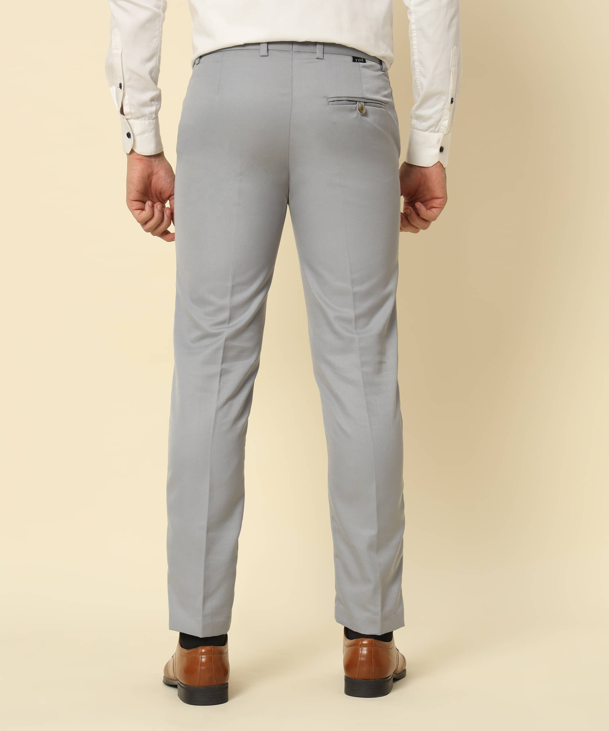     			ZEPPI Regular Flat Men's Formal Trouser - Light Grey ( Pack of 1 )