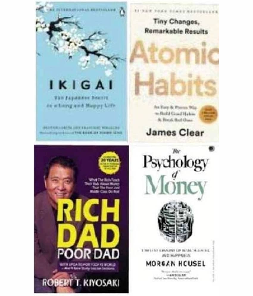 4 Books Combo ( Atomic Habits & Rich Dad Poor Dad & ikigai Japaness & The Psychology Of Money ) English - Paperback - Stationery | Buy online on ZillyBuy
