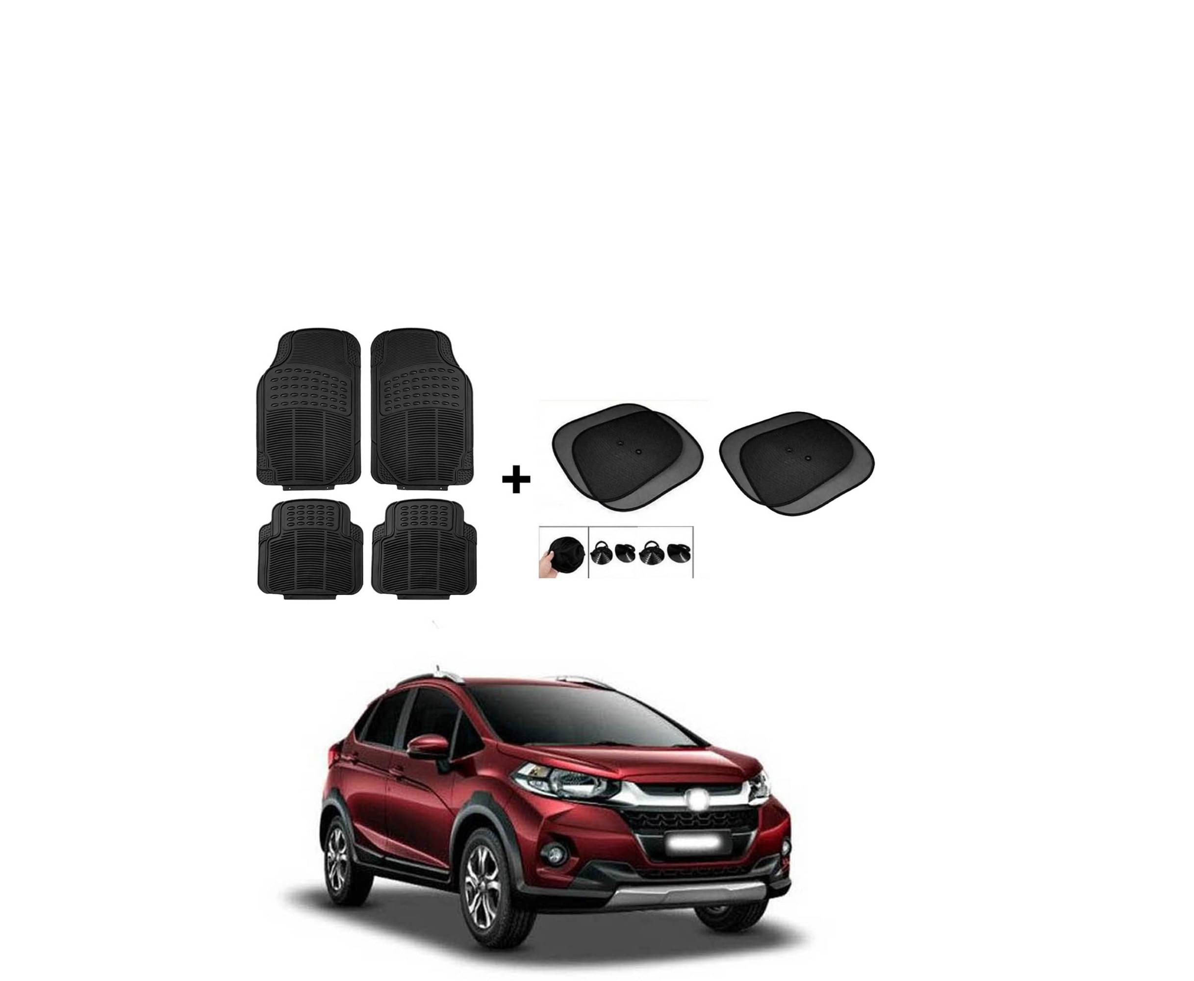 ARLOOK Car Rubber Foot Mat (Set Of 4) + Sunshades (Set Of 4) For Honda WRV (All Models) ARLOOK Car Rubber Foot Mat (Set Of 4) + Sunshades (Set Of 4) For Honda WRV (All Models)