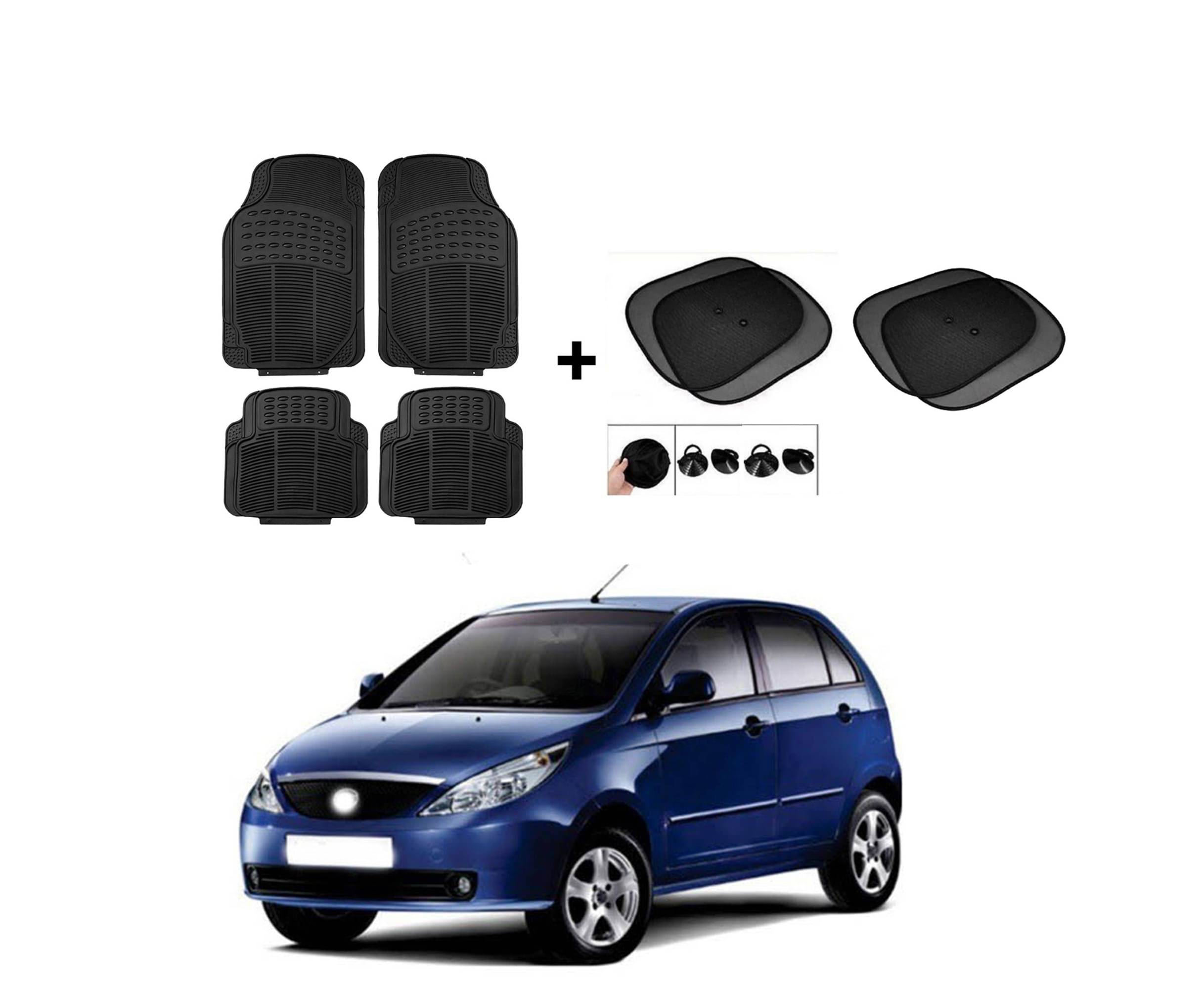 ARLOOK Car Rubber Foot Mat (Set Of 4) + Sunshades (Set Of 4) For Tata Indica Vista (All Models) ARLOOK Car Rubber Foot Mat (Set Of 4) + Sunshades (Set Of 4) For Tata Indica Vista (All Models)