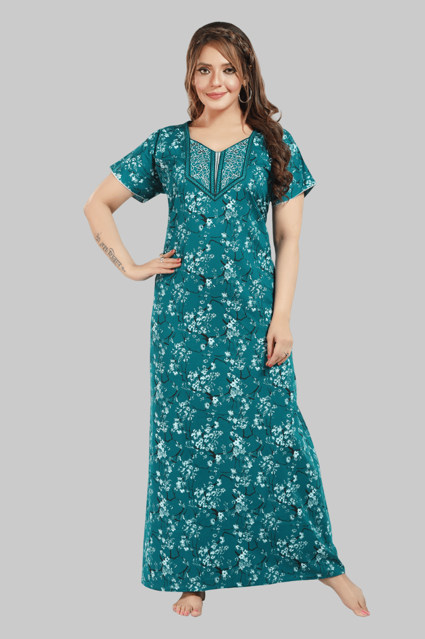     			BAILEY SELLS Green Cotton Women's Nightwear Nighty & Night Gowns ( Pack of 1 )