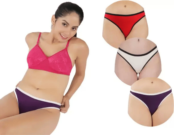     			Bebron Pack of 3 Cotton Lycra Hipster For Women ( Multicolor13 )