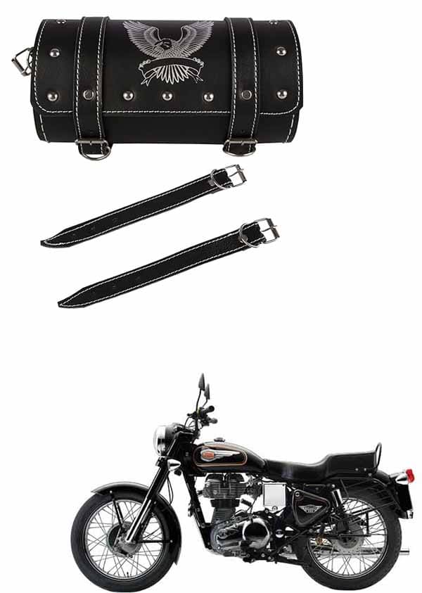 BuddyBuzz One-side Black Leatherette Tool Bag Eagle For Royal Enfield Bullet 350 Twinspark BuddyBuzz One-side Black Leatherette Tool Bag Eagle For Royal Enfield Bullet 350 Twinspark