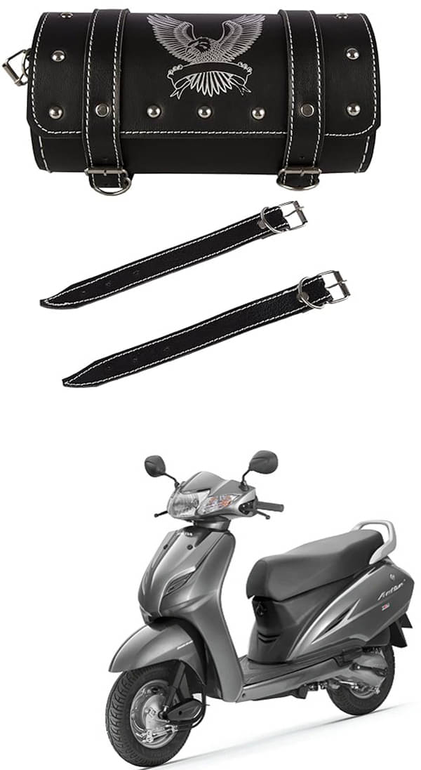     			BuddyBuzz One-side Black Leatherette Tool Bag Eagle For Honda Activa 4G