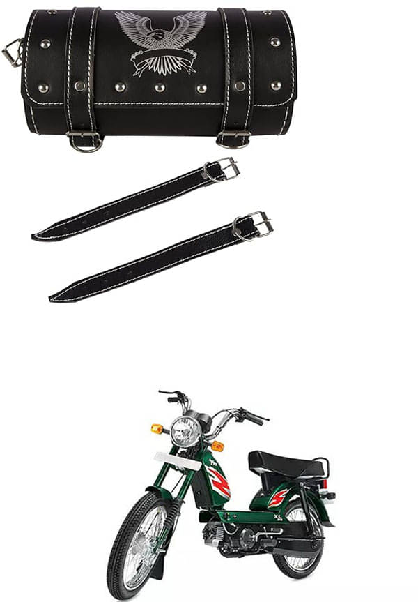     			BuddyBuzz One-side Black Leatherette Tool Bag Eagle For TVS XL Super