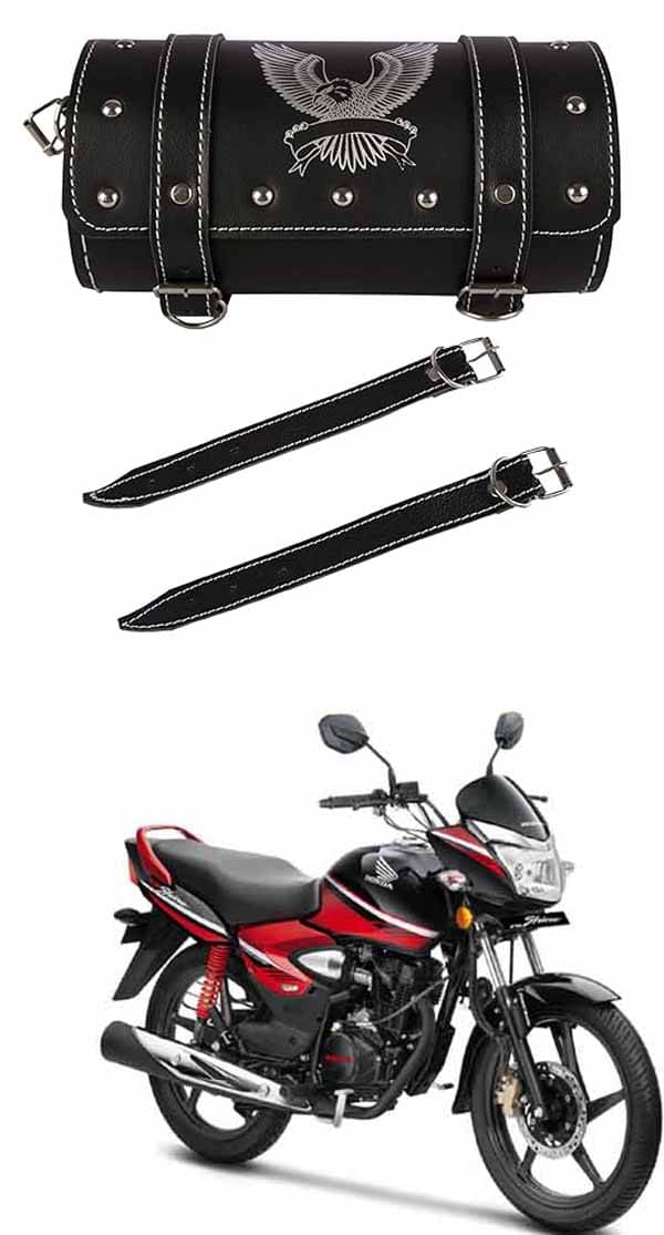 BuddyBuzz One-side Black Leatherette Tool Bag Eagle For Honda CB Shine BuddyBuzz One-side Black Leatherette Tool Bag Eagle For Honda CB Shine