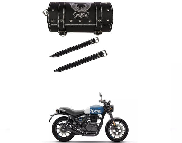     			BuddyBuzz One-side Black Leatherette Tool Bag Eagle For Royal Enfield Hunter 350