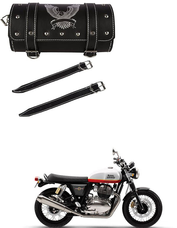     			BuddyBuzz One-side Black Leatherette Tool Bag Eagle For Royal Enfield Interceptor 650