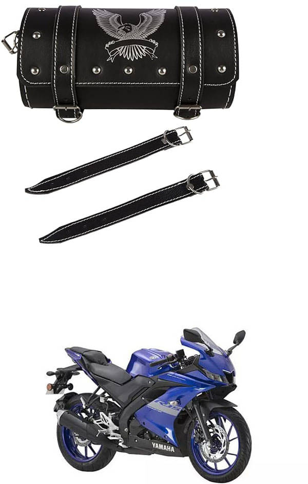 BuddyBuzz One-side Black Leatherette Tool Bag Eagle For Yamaha R15 V3 BuddyBuzz One-side Black Leatherette Tool Bag Eagle For Yamaha R15 V3