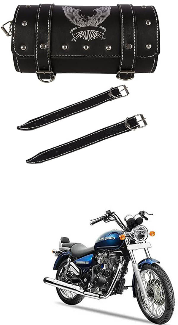 BuddyBuzz One-side Black Leatherette Tool Bag Eagle For Royal Enfield Thunderbird 350 BuddyBuzz One-side Black Leatherette Tool Bag Eagle For Royal Enfield Thunderbird 350