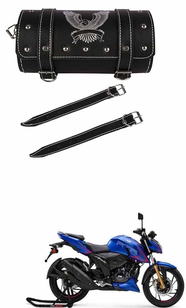 BuddyBuzz One-side Black Leatherette Tool Bag Eagle For TVS Apache RTR 200 4V BuddyBuzz One-side Black Leatherette Tool Bag Eagle For TVS Apache RTR 200 4V