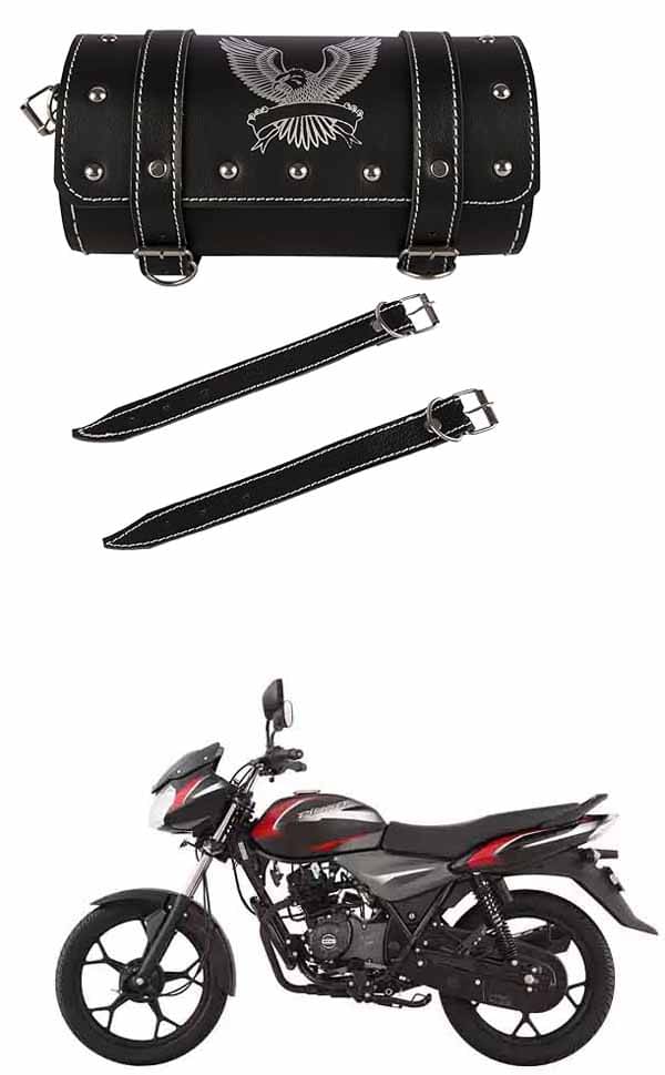BuddyBuzz One-side Black Leatherette Tool Bag Eagle For Bajaj Discover 110 BuddyBuzz One-side Black Leatherette Tool Bag Eagle For Bajaj Discover 110