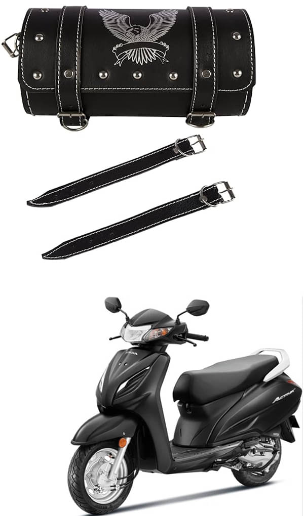     			BuddyBuzz One-side Black Leatherette Tool Bag Eagle For Honda Activa 6G