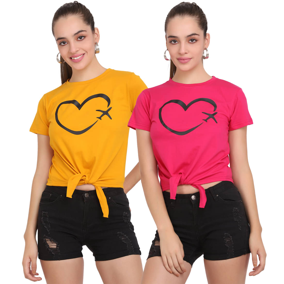 CLOTHINA Women Cotton Blend Solid Regular Fit Round Neck T-Shirt ( Multicolor ) CLOTHINA Women Cotton Blend Solid Regular Fit Round Neck T-Shirt ( Multicolor )
