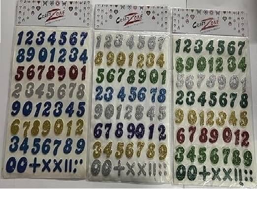 Freedy Eva Foam Glitter Numerics/Numbers/123 Self Adhesive Stickers for Kids, Children Learning or Art & Craft(Set of 3) c Freedy Eva Foam Glitter Numerics/Numbers/123 Self Adhesive Stickers for Kids, Children Learning or Art & Craft(Set of 3) c