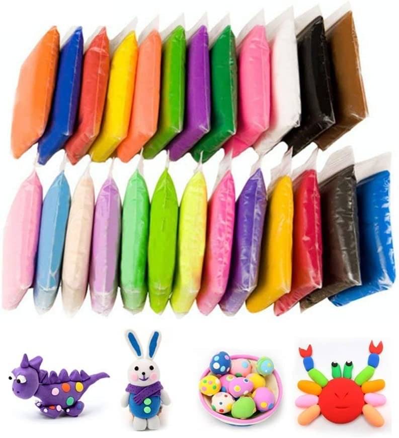     			Freedy (Pack of 12) Air Dry Clay, Colorful Children Soft Clay, Creative Art Crafts, Gifts for Kids-Multi Color. Non-Toxic Modeling Magic Fluffy Foam Bouncing Clay Putty Kit for Kids with Tools