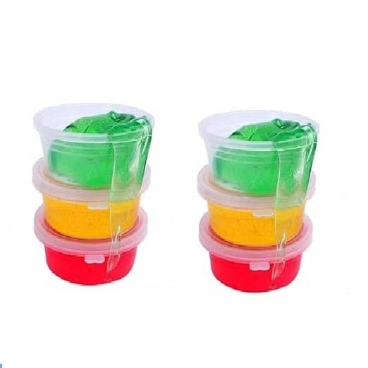 Freedy Pack of 6pc Slime kit, Colors Non-Toxic Clear Crystal Slime Soft Jelly Clay Putty mud Stress Relief Toy Jelly Toy for Kids & Adult, DIY Slime Making- Multi Color