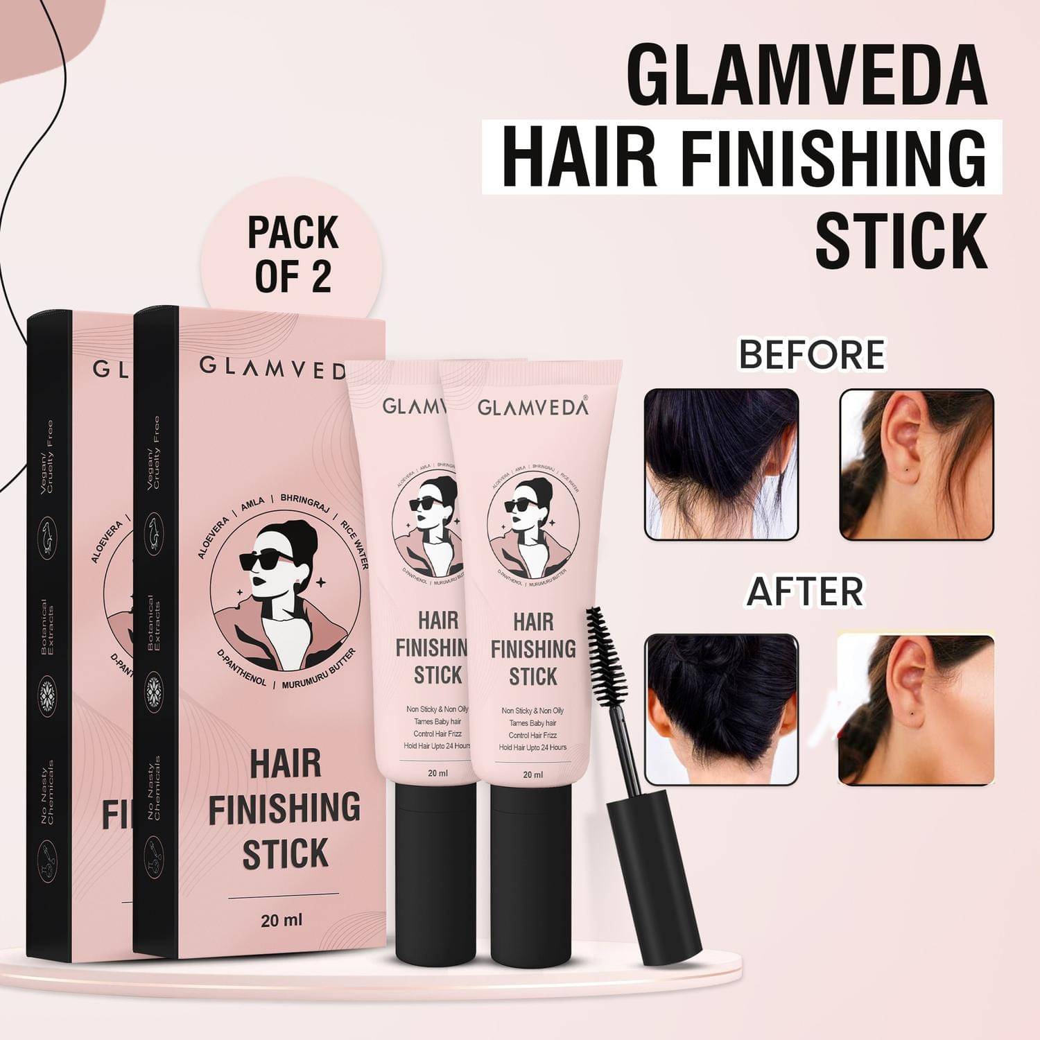 Glamveda Hair Finishing Stick, 20ml ( Pack of 2 ) Glamveda Hair Finishing Stick, 20ml ( Pack of 2 )