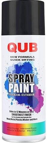 Golden Fox QUB Paint Multipurpose Spray Paint Can | 400 mL | Glossy Finish, Black Black Spray Paint 400 ml (Pack of 1) Golden Fox QUB Paint Multipurpose Spray Paint Can | 400 mL | Glossy Finish, Black Black Spray Paint 400 ml (Pack of 1)