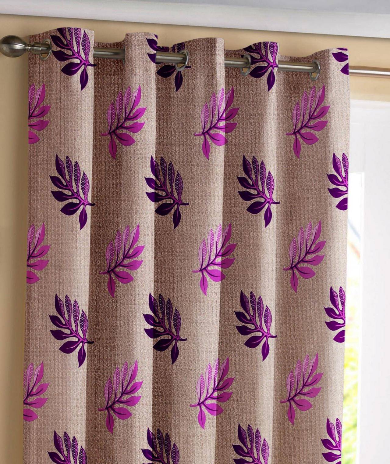 Impression Hut Nature Room Darkening Eyelet Curtain 9 ft ( Pack of 2 ) - Wine Impression Hut Nature Room Darkening Eyelet Curtain 9 ft ( Pack of 2 ) - Wine