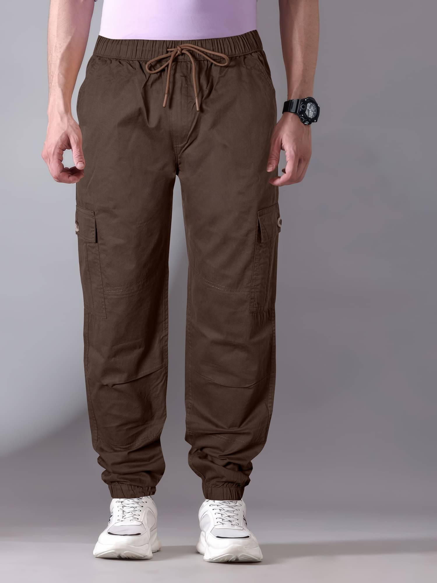 JB JUST BLACK Regular Flat Men's Joggers - Brown ( Pack of 1 ) JB JUST BLACK Regular Flat Men's Joggers - Brown ( Pack of 1 )